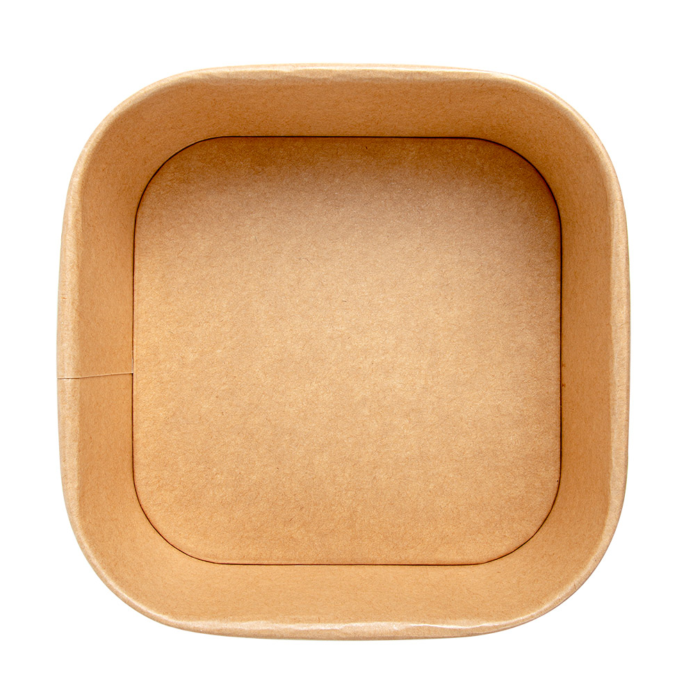 Vienkartinė kvadratinė dėžutė KRAFT (1200 ml., 16,5 x 16,5 x h6,6 cm., 50 vnt.)