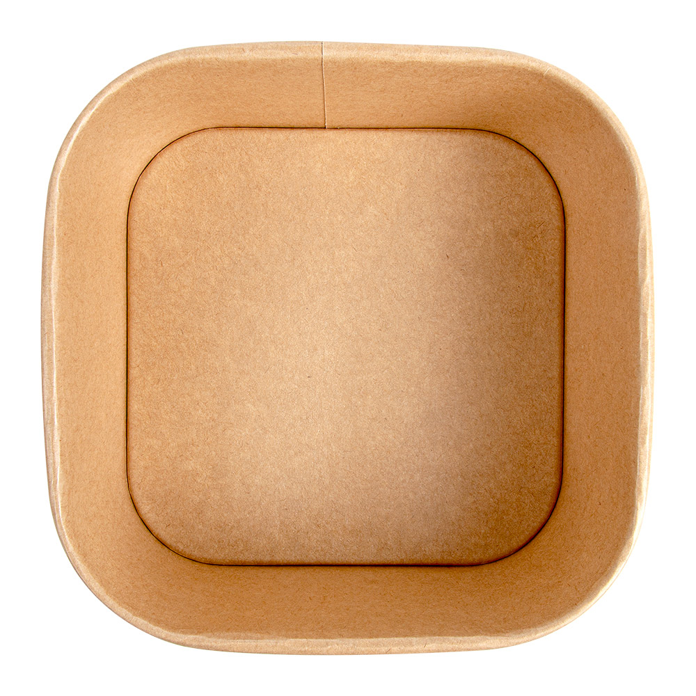 Vienkartinė kvadratinė dėžutė KRAFT (1400 ml., 16,5 x 16,5 x h7,5 cm., 50 vnt.)