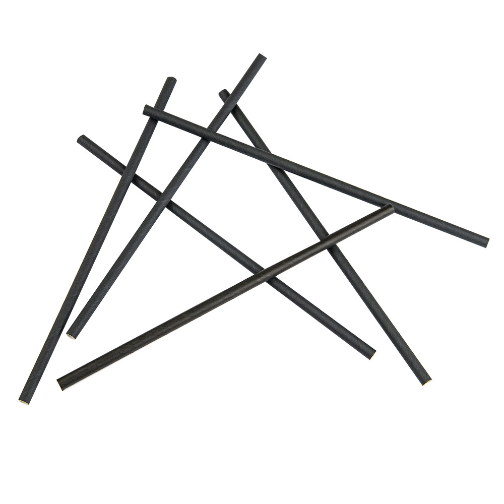 Šiaudeliai popieriniai (juodi, Ø8 x h21 cm., 100 vnt.)