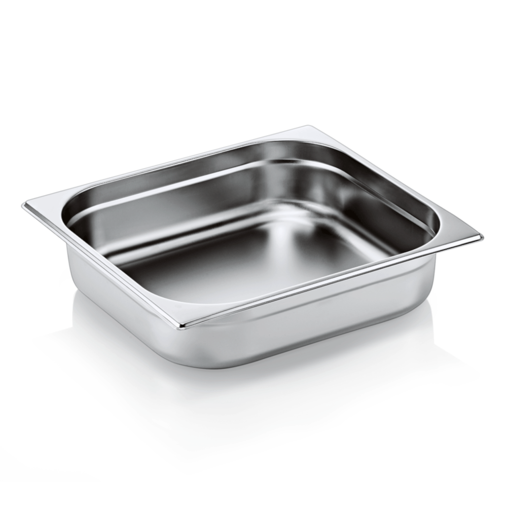GN container 2/3 (stainless steel, 32.5 x 35.4 + h2 cm., 1.5 l.)