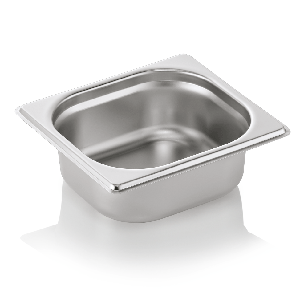 GN container 1/6 (stainless steel, 17.6 x 16.2 cm. + h6.5 cm., 1 l)