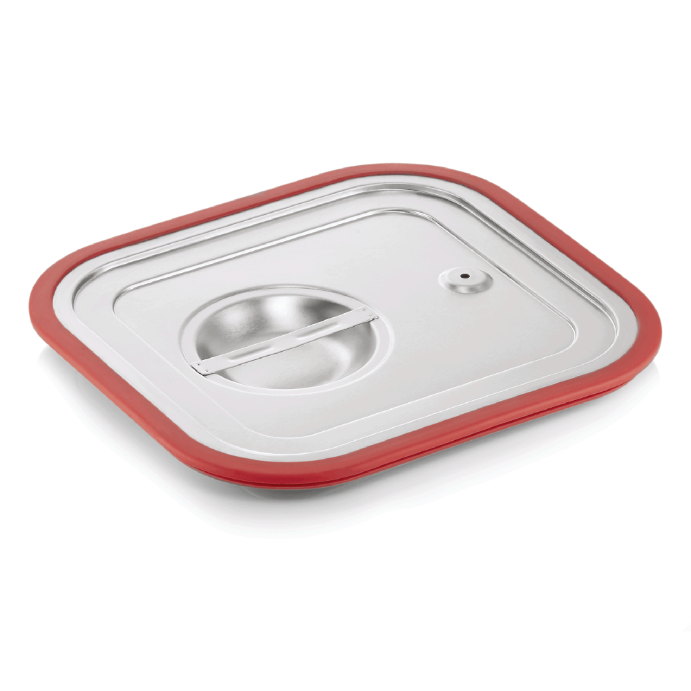 Lid for GN 2/3 container. Sealed, stainless steel. Lid for GN 2/3 container. Sealed, stainless steel.