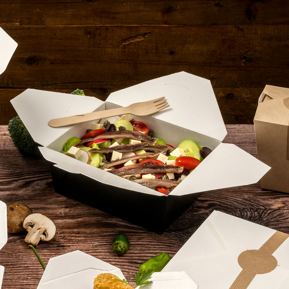 Dėžutė THEPACK AMERIKA (juoda, 1350 ml., 50 vnt.)