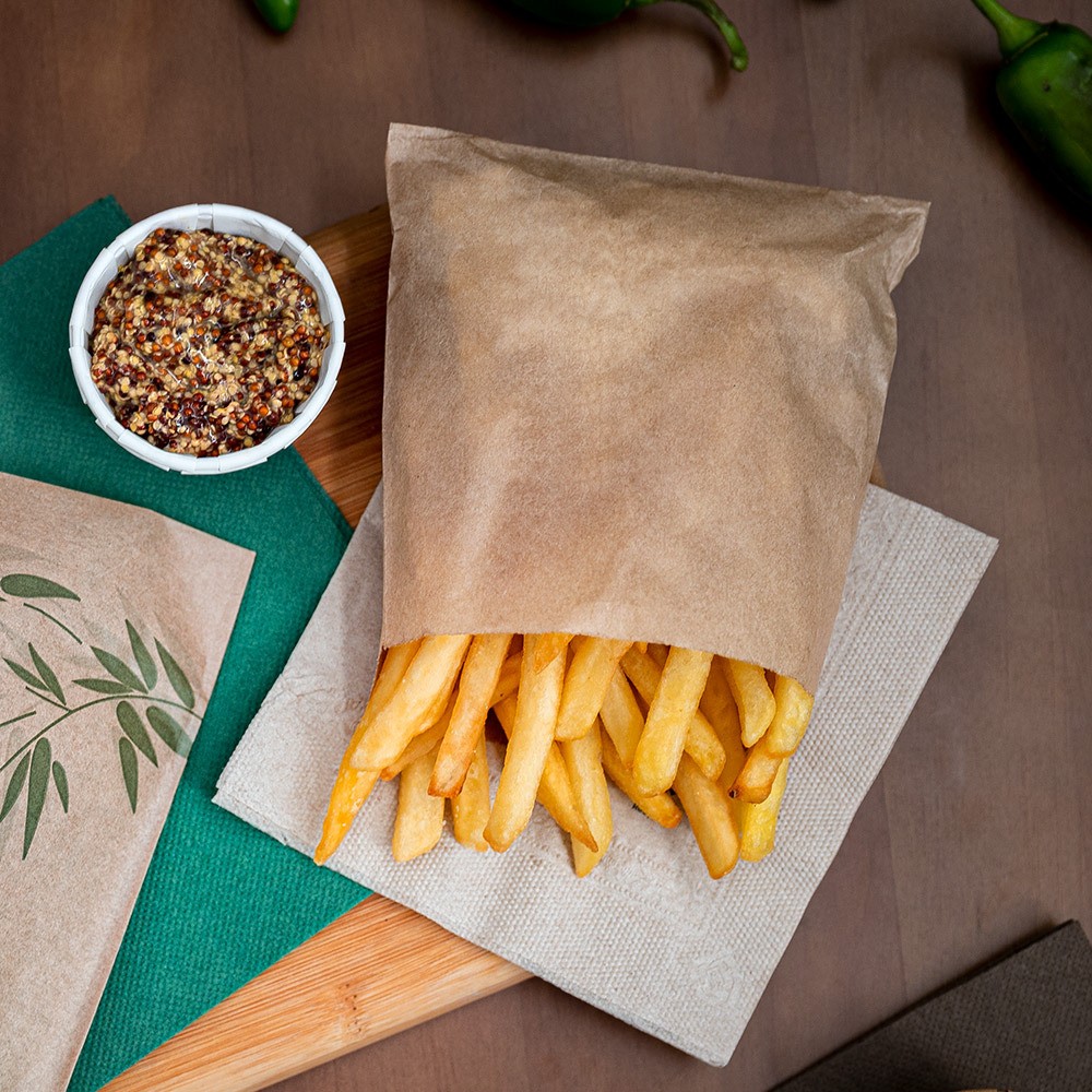 Maišeliai popierinis bulvytėms (atsparus riebalams, 12 x 12 cm., 1000 vnt.)