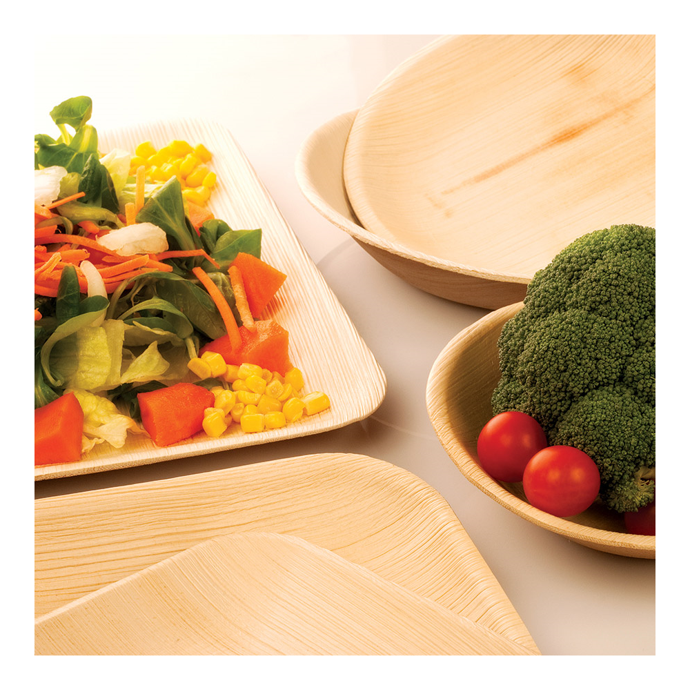 Vienkartinė lėkštė „ARECA“ (palmių lapų, 18 x 18 x h1,5 cm., 25 vnt.)