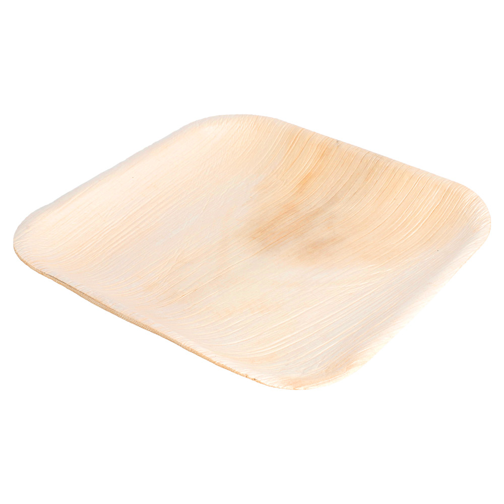 Disposable plate "ARECA" (palm leaves, 18 x 18 x h1.5 cm., 25 pcs.)