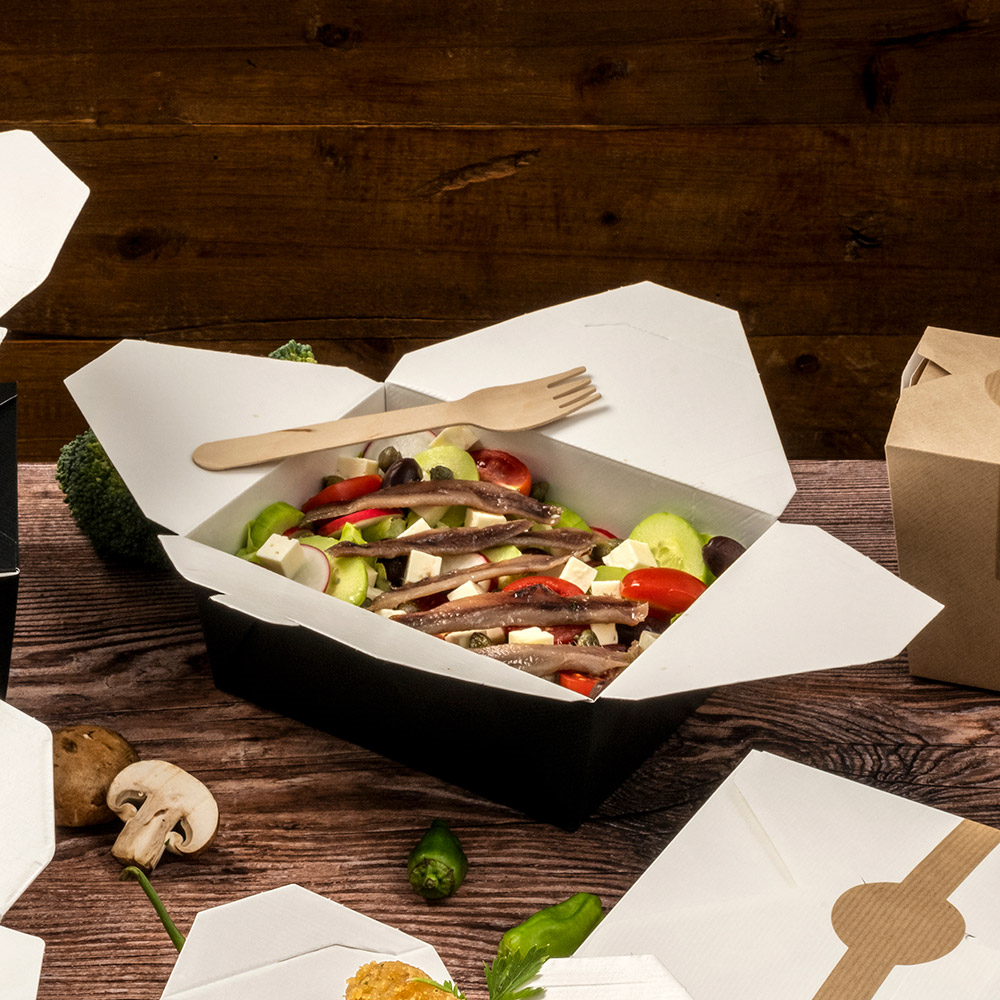 Dėžutė THEPACK Amerika (juoda, 1980 ml., 50 vnt.)