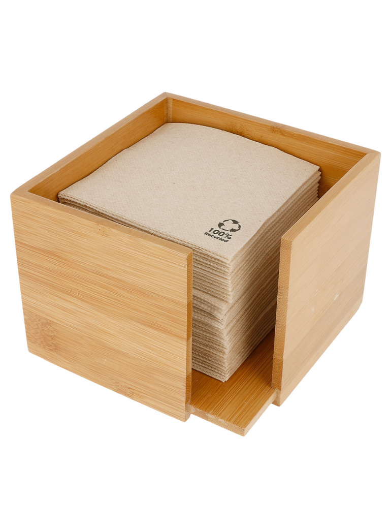 Dozatorius servetėlėms medinis 13,5 x 13,5 x h10 cm.