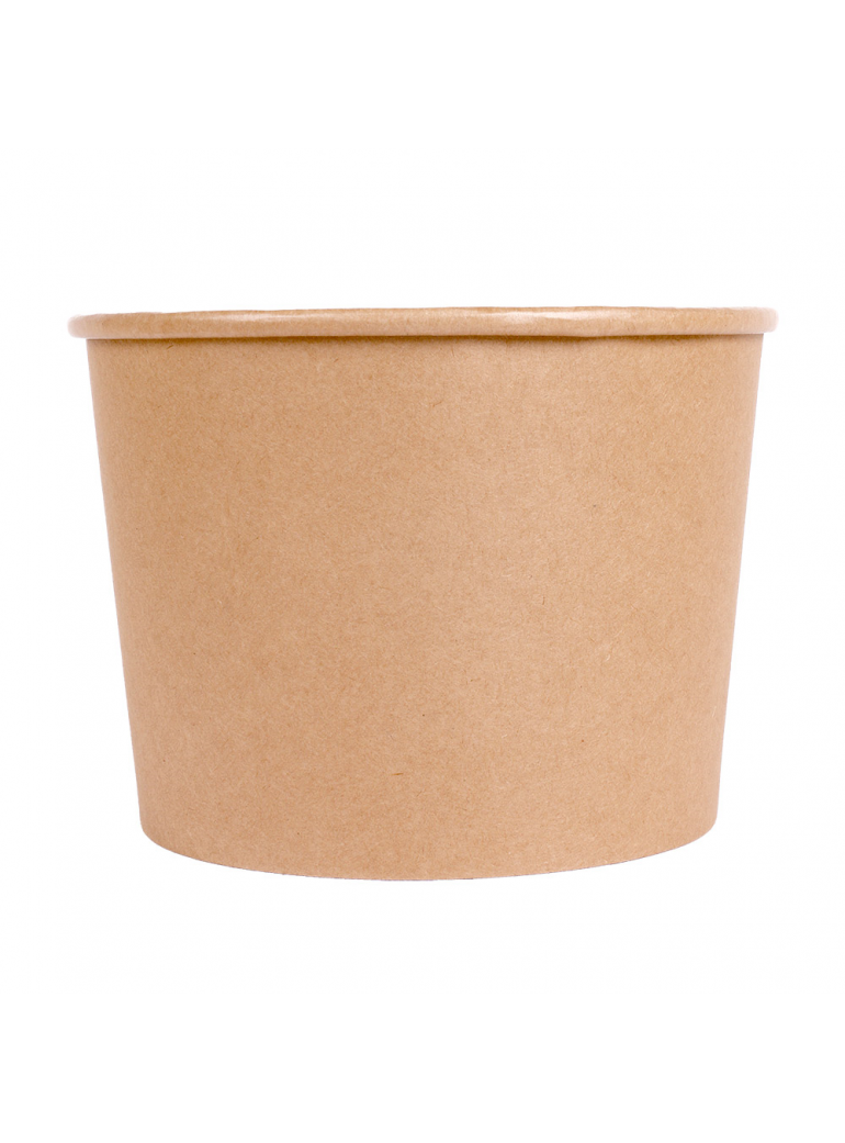 Vienkartinis kibirėlis vištienai popierinis su dangteliu (rudas, 1920 ml., 50 vnt.)