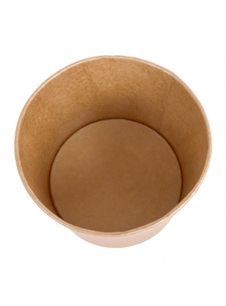 Vienkartinis kibirėlis vištienai popierinis su dangteliu (rudas, 1920 ml., 50 vnt.)