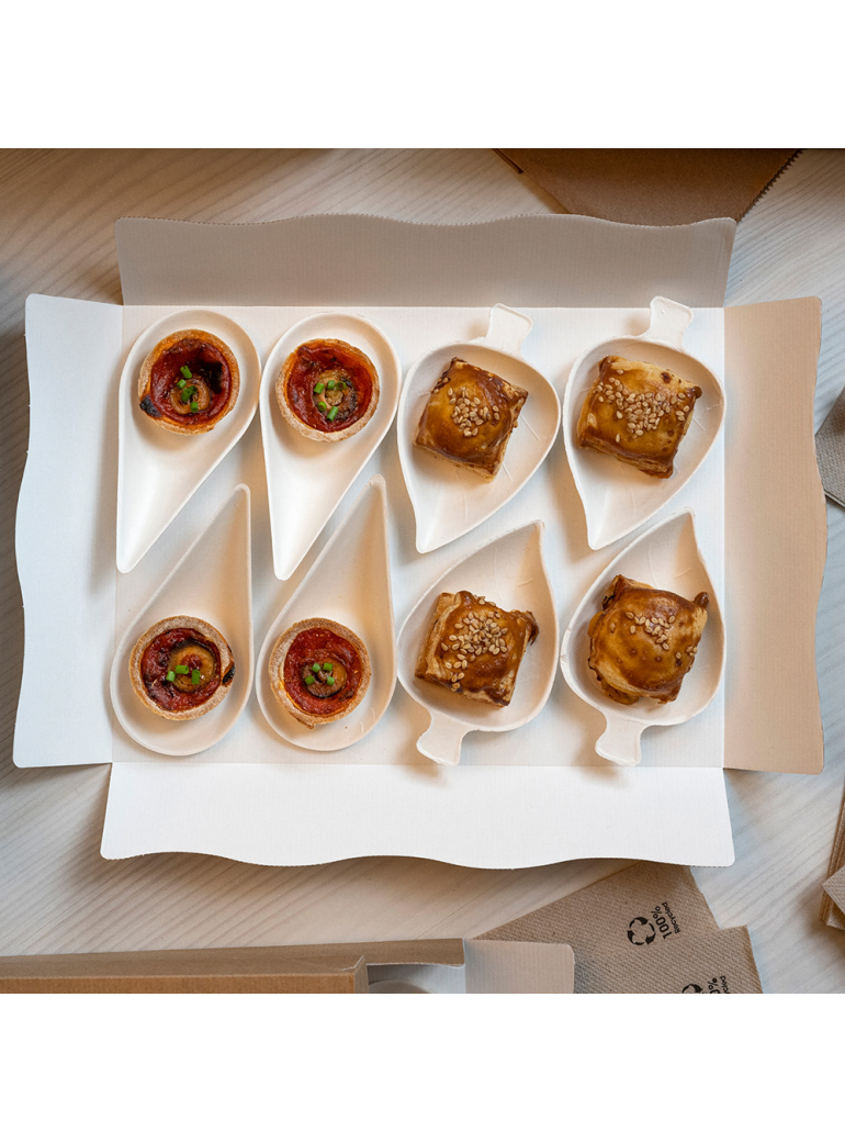 Dėžutė THEPACK su dangteliu (ruda, 40,5 x 30,5 x h6 cm., 50 vnt.)