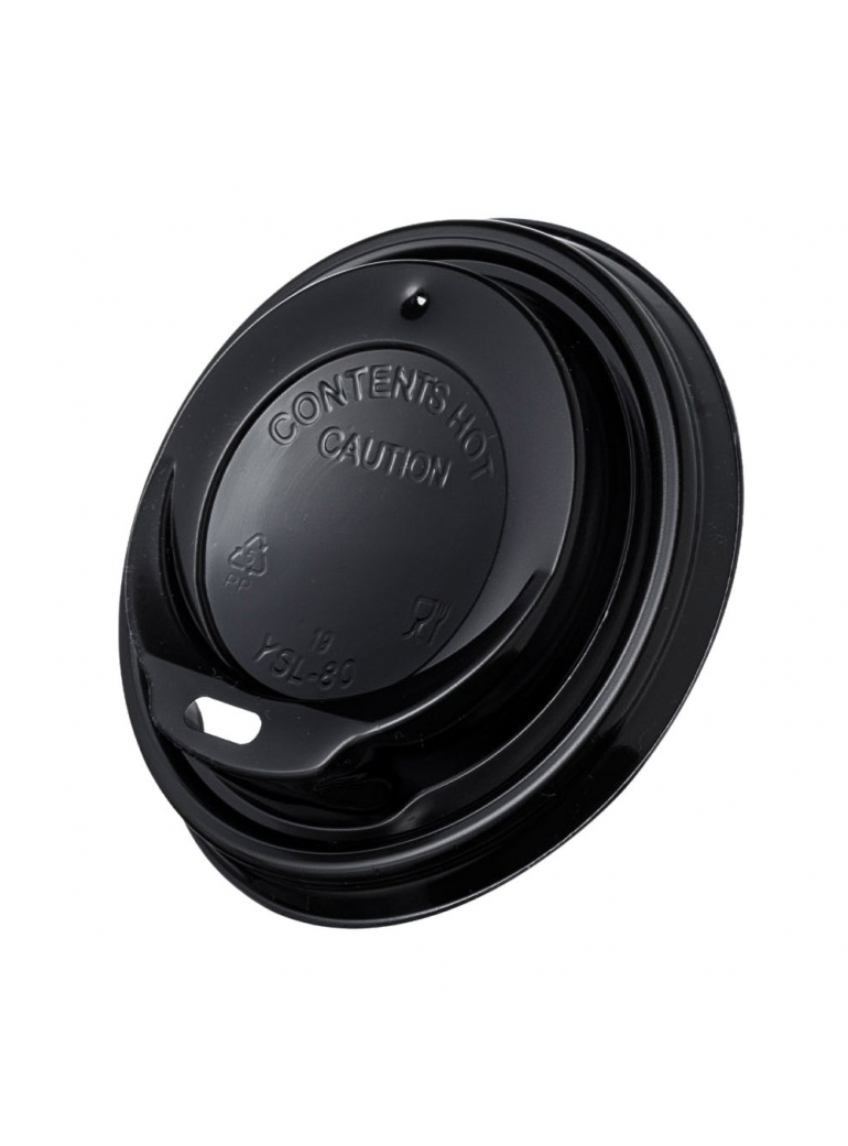 Dangteliai puodeliams 250 ml. (PP, juodi, 100 vnt.)