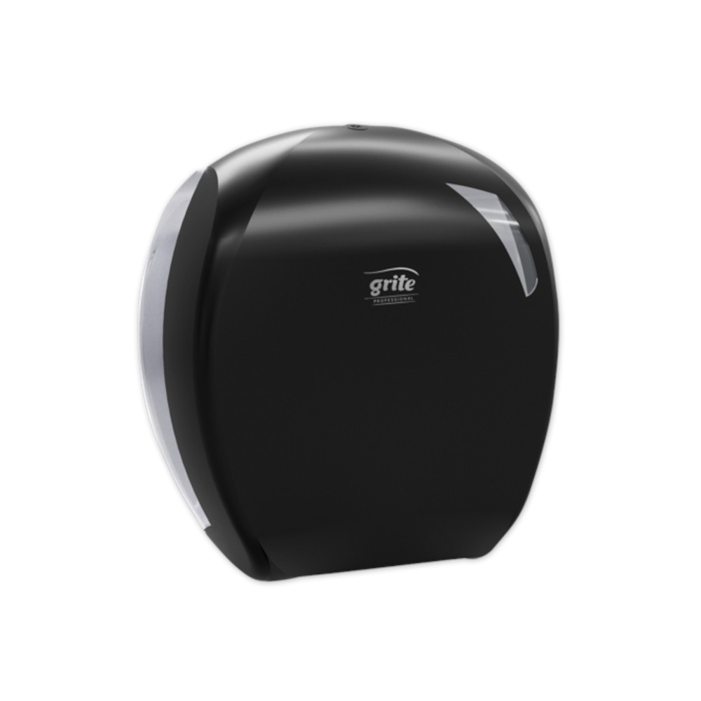 Toilet paper dispenser MINI Jumbo, made of recycled plastic, black Toilet paper dispenser MINI Jumbo, made of recycled plastic, black
