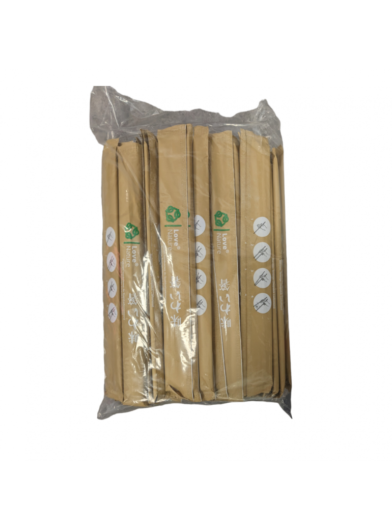Disposable bamboo chopsticks, packed (21 cm., 100 pcs.)