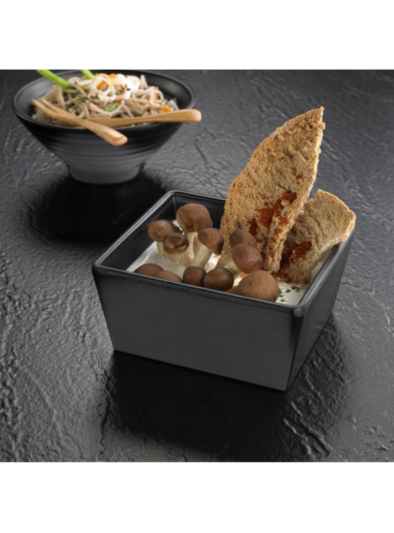 Dubenėlis pateikimui kvadratinis, juodas, 10,6 x 9,6 x 5 cm