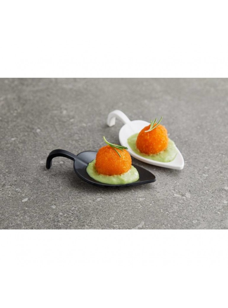 Indelis pateikimui, lapo formos, melamino, juodas 10,5 x 4,5 x 2,2 cm.