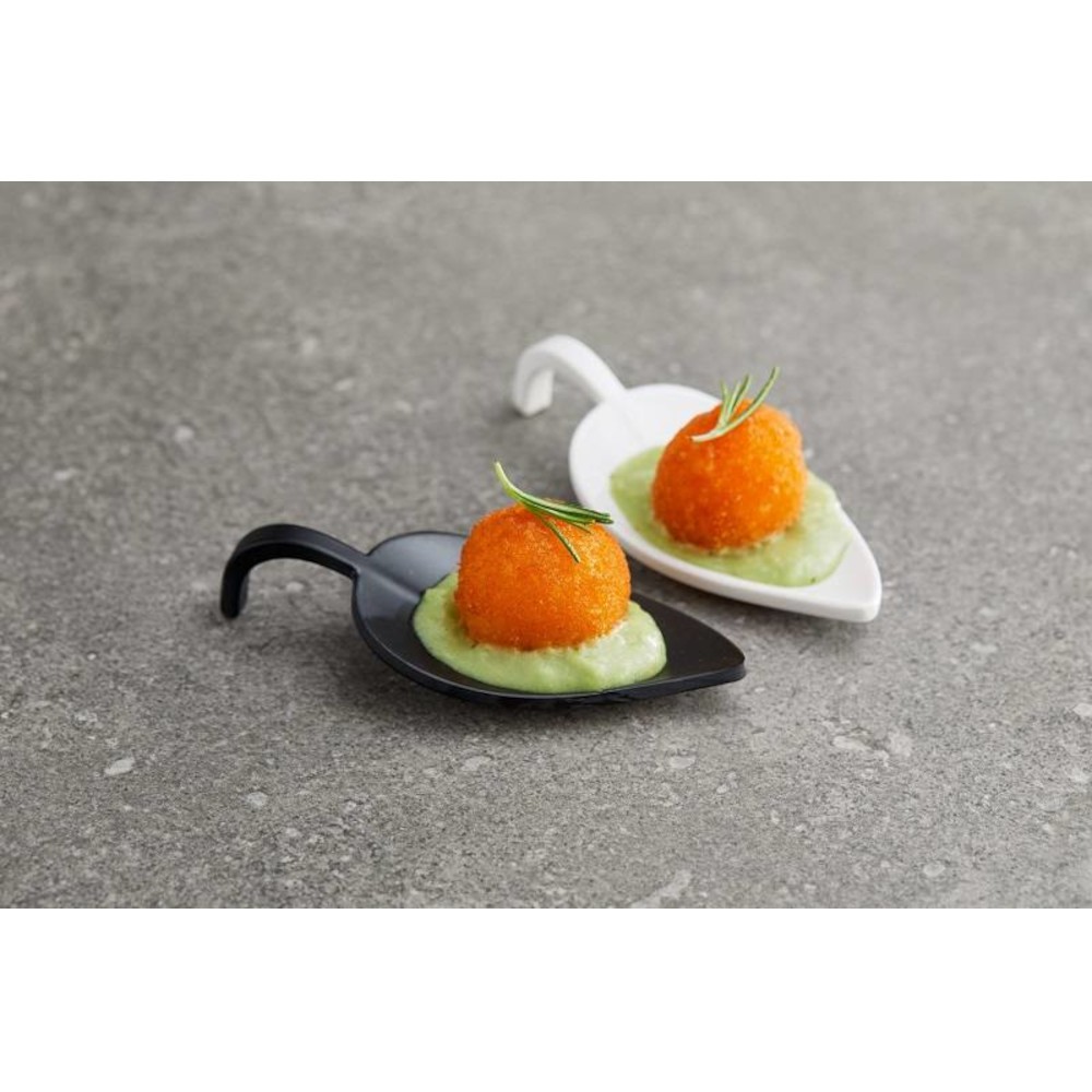 Indelis pateikimui, lapo formos, melamino, juodas 10,5 x 4,5 x 2,2 cm.