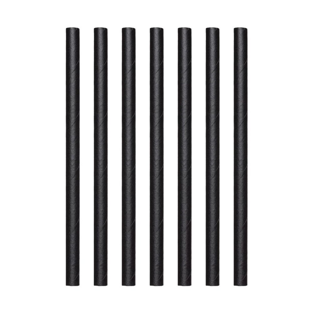 Straws black (paper, Ø8 x 145 mm., 500 pcs.)