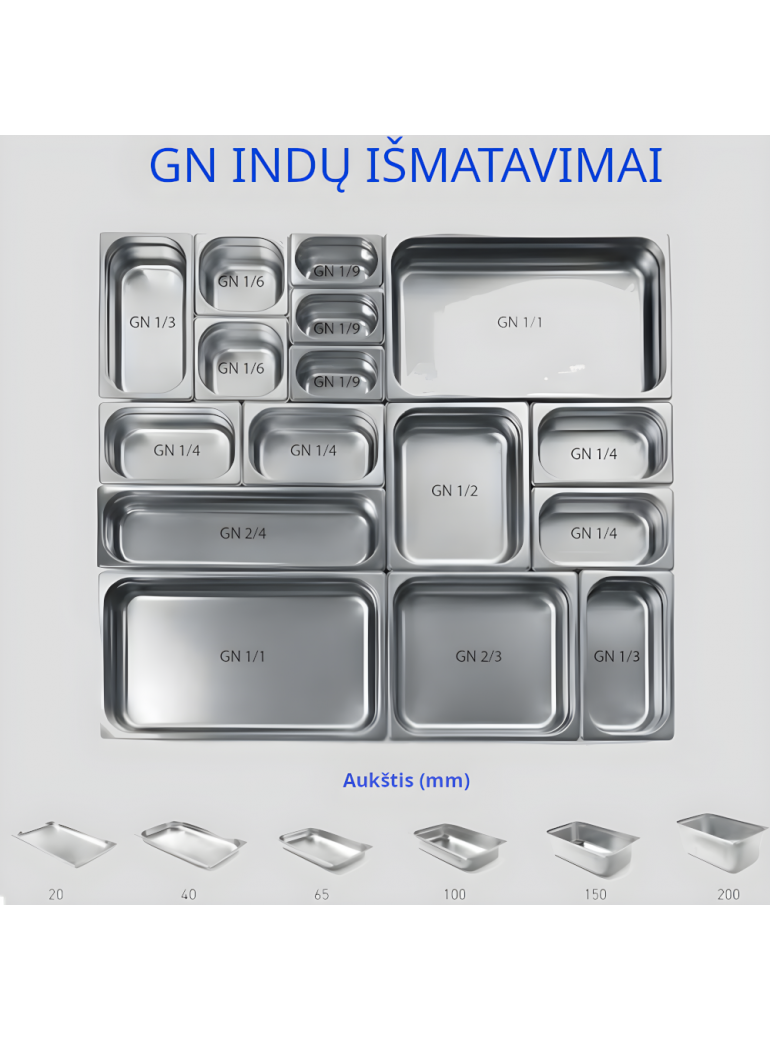GN container 1/3 (stainless steel, 32.5 x 17.6 + h10 cm., 4 l.)