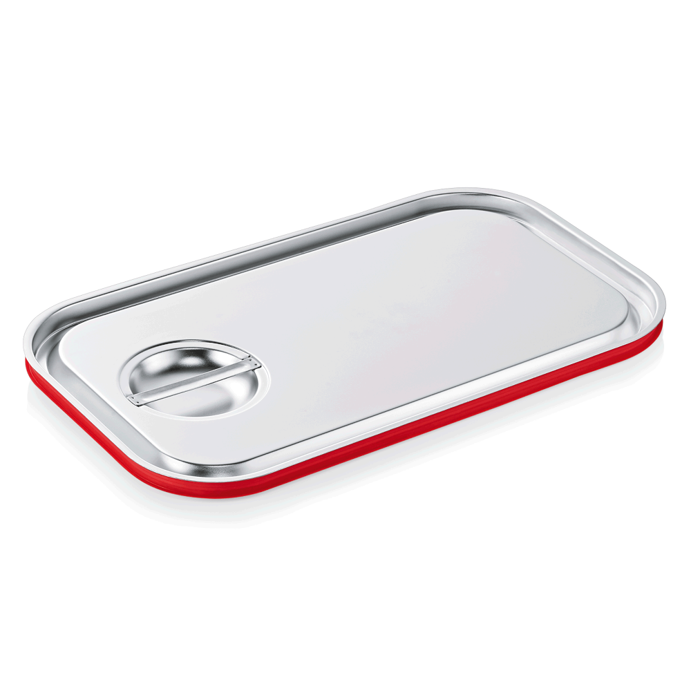 Lid for GN 1/1 container. Sealed, stainless steel. Lid for GN 1/1 container. Sealed, stainless steel.