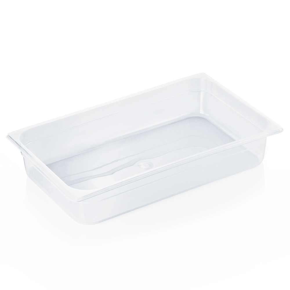 GN indas 1/1 (PP, skaidrus, 53 x 32,5 + h10 cm, 13,3 l.) GN indas 1/1 (PP, skaidrus, 53 x 32,5 + h10 cm, 13,3 l.)