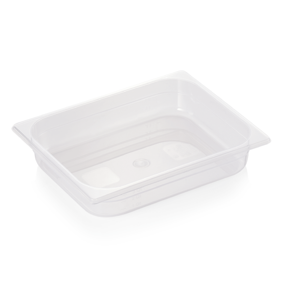 GN container 1/2 (PP, transparent, 32.5 x 26.5 + h6.5 cm., 4 l.) GN container 1/2 (PP, transparent, 32.5 x 26.5 + h6.5 cm., 4 l.)