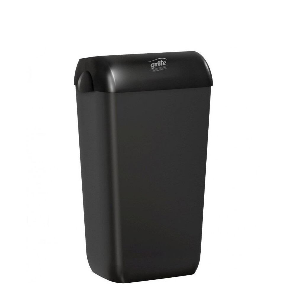 Trash can 23 l. with lid, plastic, black Trash can 23 l. with lid, plastic, black