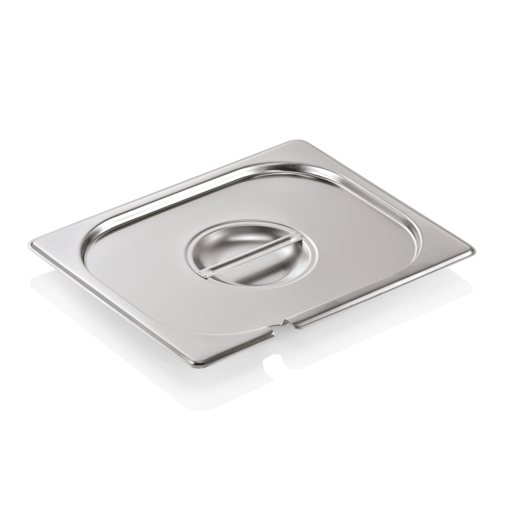 Lid for GN 1/2 container with slot for ladle, stainless steel