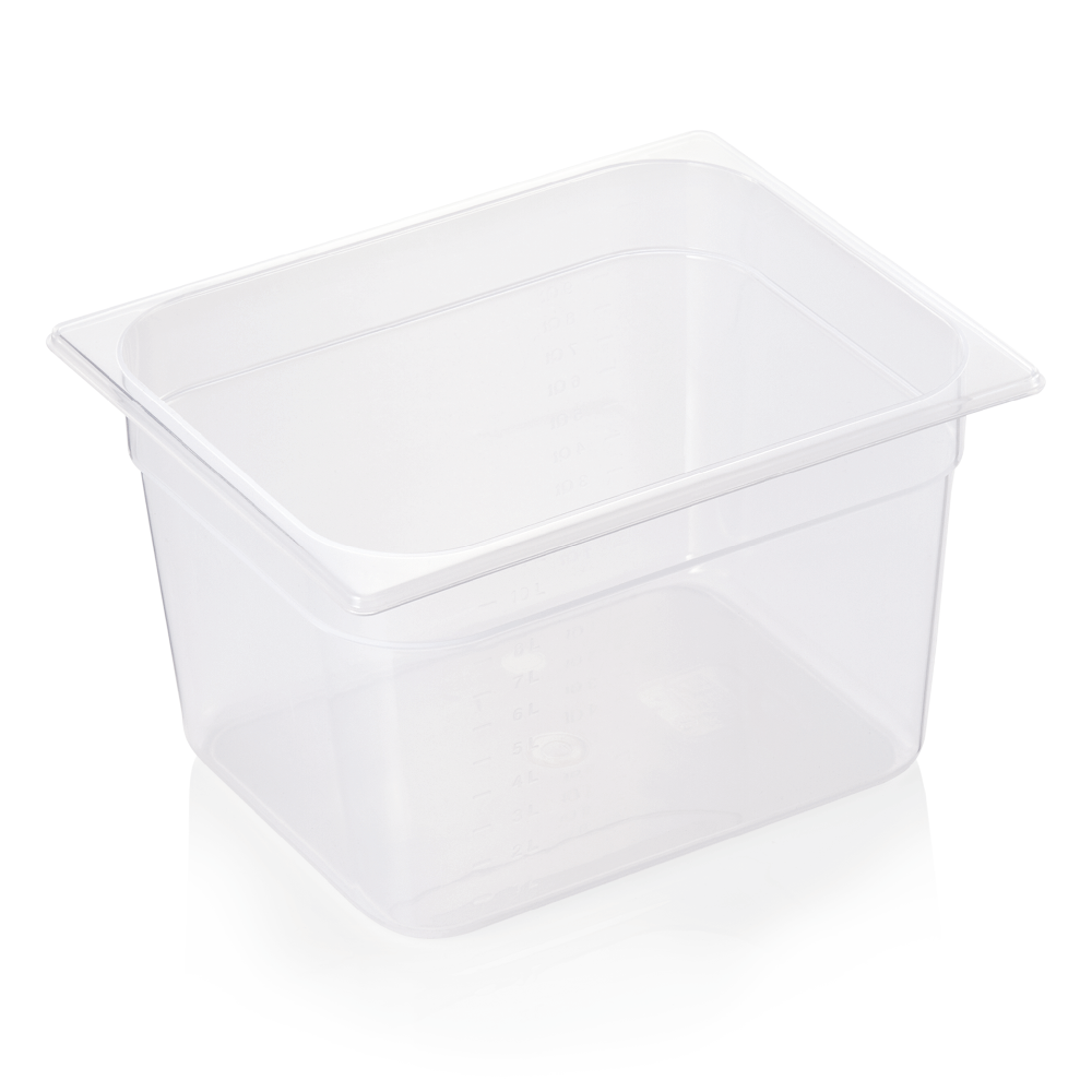GN container 1/2 (PP, transparent, 32.5 x 26.5 + h20 cm., 26.4 l.) GN container 1/2 (PP, transparent, 32.5 x 26.5 + h20 cm., 26.4 l.)