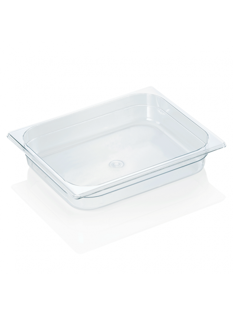 GN container 1/2 (PC, transparent, 32.5 x 26.5 + h6.5 cm., 4 l.)
