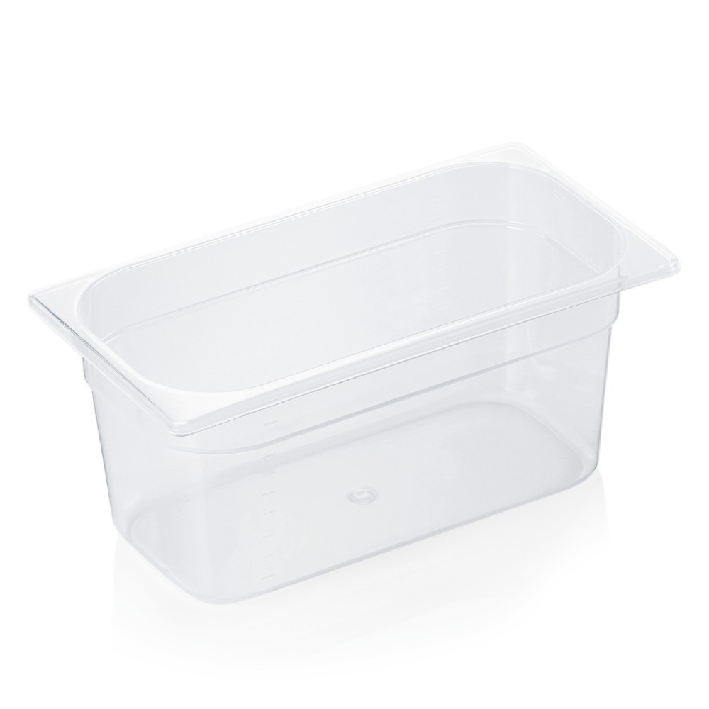 GN indas 1/2 (PP, skaidrus, 32,5 x 26,5 + h15 cm., 5,5 l.) GN indas 1/2 (PP, skaidrus, 32,5 x 26,5 + h15 cm., 5,5 l.)