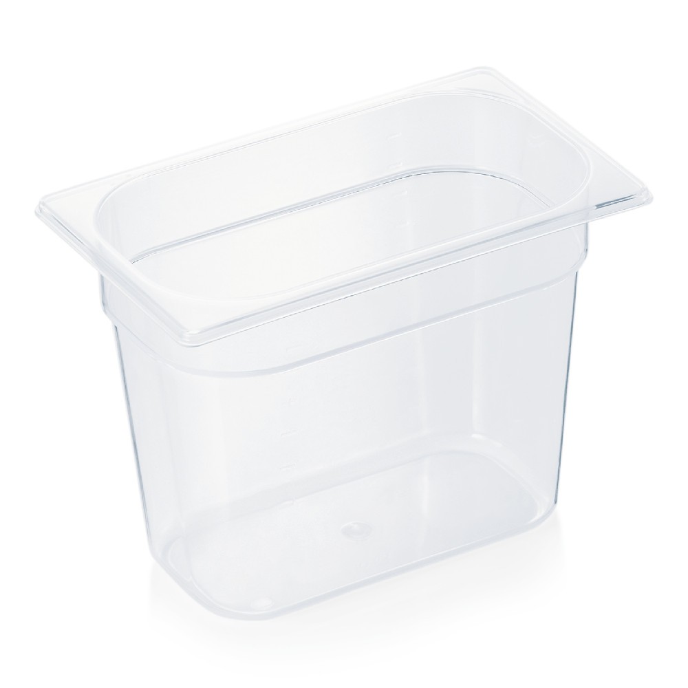 GN container 1/4 (PP, transparent, 32.5 x 26.5 + h20 cm., 4.8 l.) GN container 1/4 (PP, transparent, 32.5 x 26.5 + h20 cm., 4.8 l.)