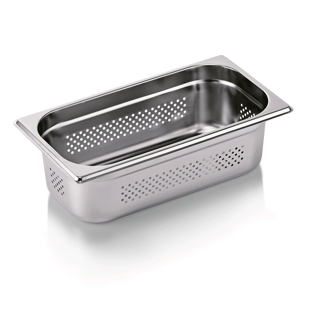 GN container 1/3 (stainless steel, perforated, 32.5 x 17.6 cm. + h20 cm., 4 l.)