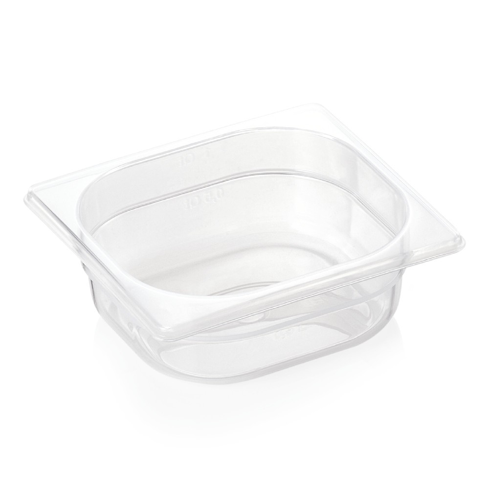 GN container 1/6 (PP, 17.6 x 16.2 cm. + h10 cm., 1.6 l.)