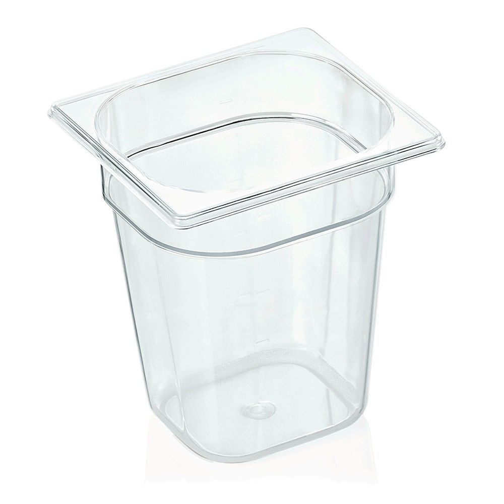 GN container 1/6 (PC, 17.6 x 16.2 cm. + h20 cm., 2.8 l.) GN container 1/6 (PC, 17.6 x 16.2 cm. + h20 cm., 2.8 l.)