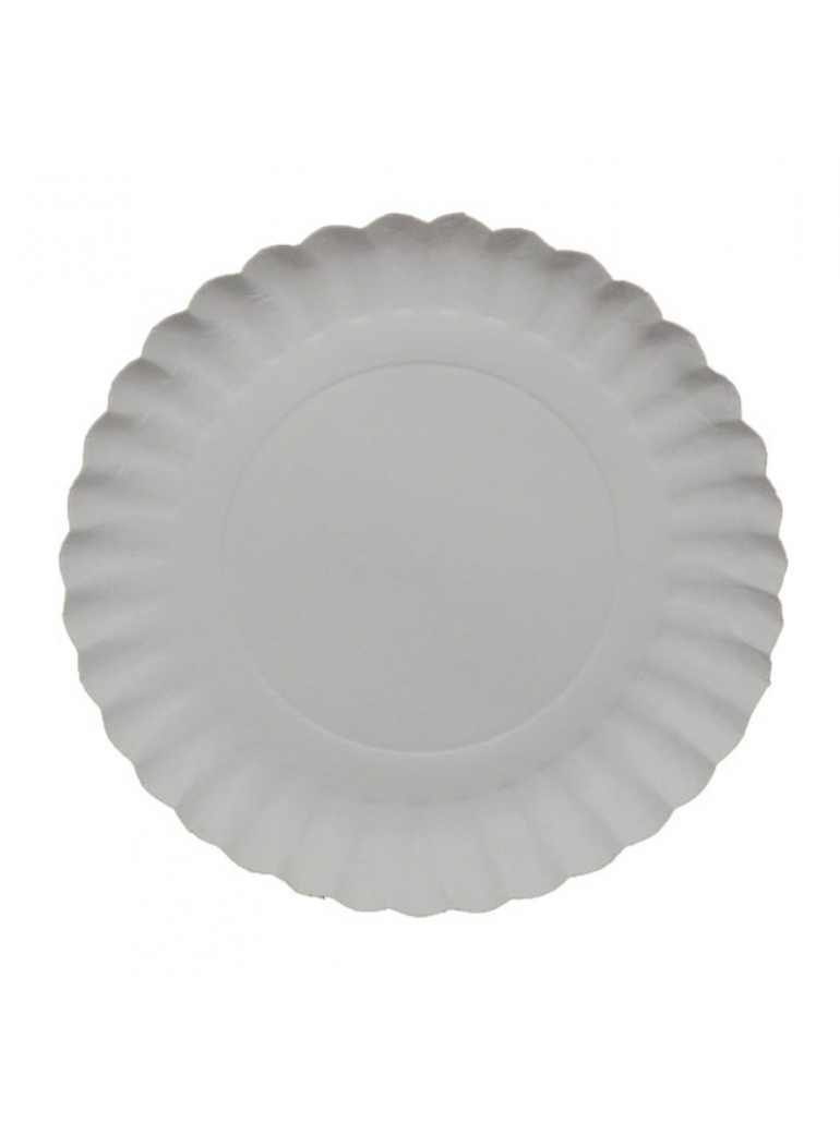 Disposable plate (paper, white, 23 cm., 100 pcs.)