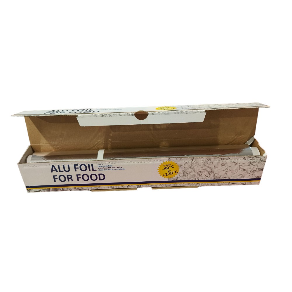 Folija aliuminio dėžutėje (45 cm., x 1,5 kg.) Folija aliuminio dėžutėje (45 cm., x 1,5 kg.)