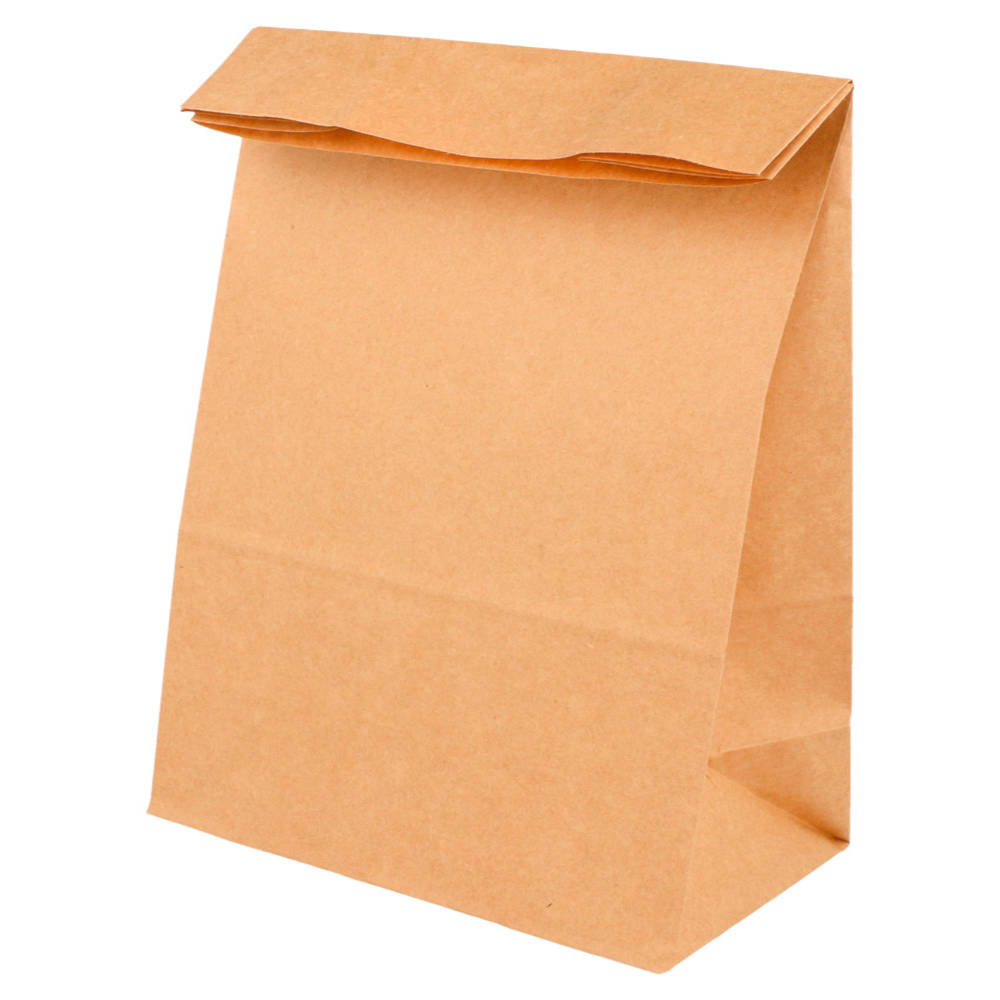 Bag without handles with bottom (brown, 22+10x28 cm., 250 pcs.)