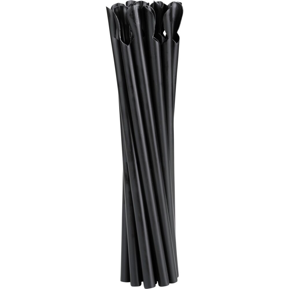 Plastic straws with a spoon (black, Ø8 x h21 cm., 250 pcs.)