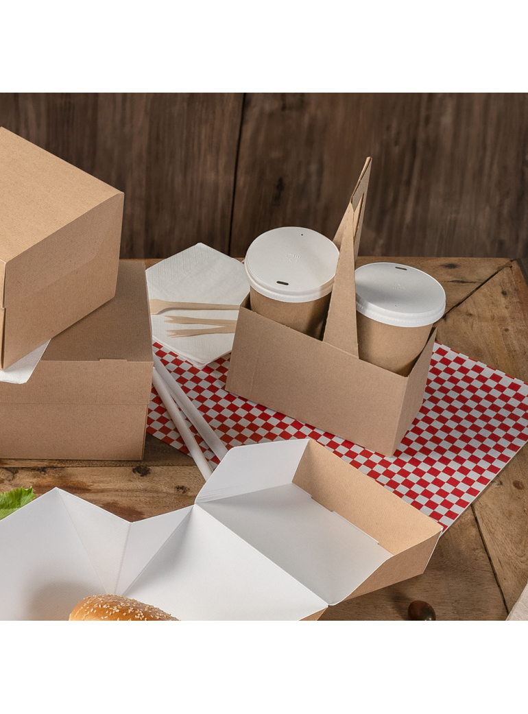 Popierius vyniojimui languotas raudonas 31 x 31 cm., 1000 vnt. (atsparus riebalams)