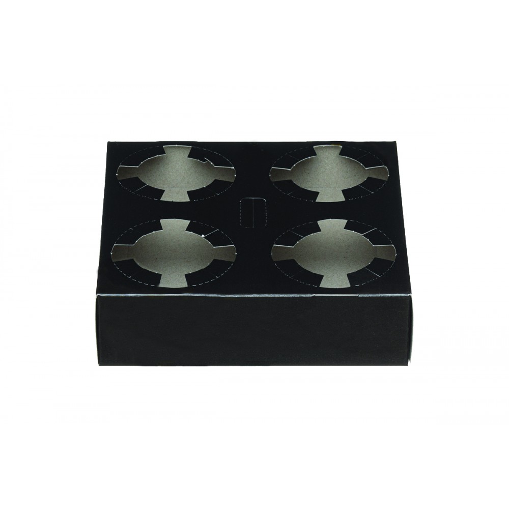 Laikikliai kavos puodeliams (popieriniai, juodi, 4 dalių, 50 vnt.)