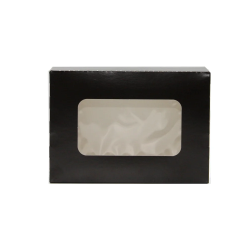 Dėžutė su langu (popierinė, juoda, 17 x 11,5 x h5 cm., 15 vnt.)