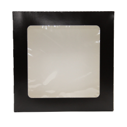 Dėžutė su langu (popierinė, juoda, 25 x 25 x h5 cm., 15 vnt.)