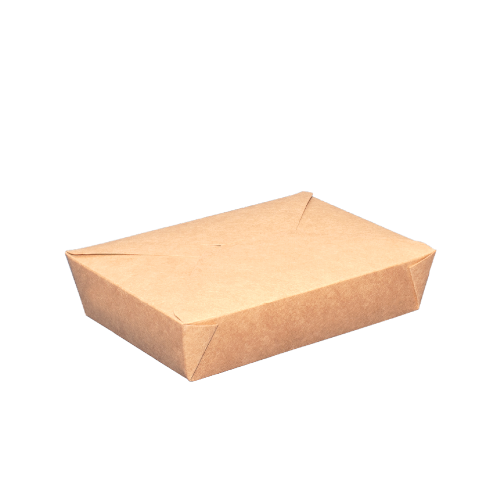 Disposable paper snack box (brown, 1500 ml., 100 pcs.) Disposable paper snack box (brown, 1500 ml., 100 pcs.)