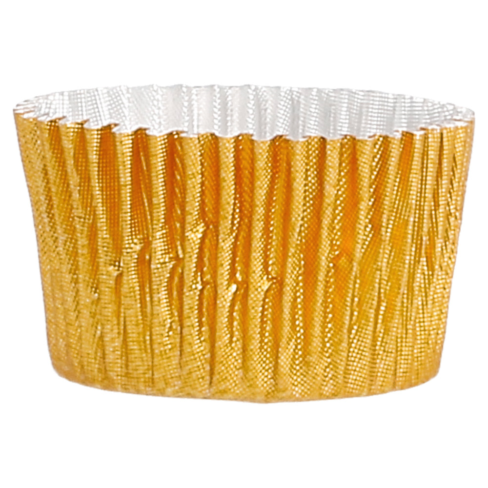 Krepšeliai kepimui aliuminiai (auksiniai, 2,4 x 1,7 cm., 1000 vnt.)