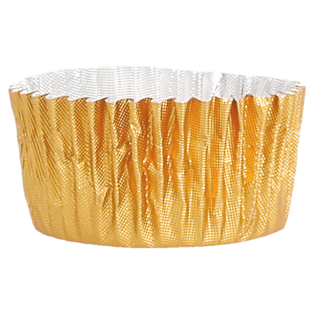 Krepšeliai kepimui aliuminiai (auksiniai, 2,9 x 1,6 cm., 1000 vnt.)