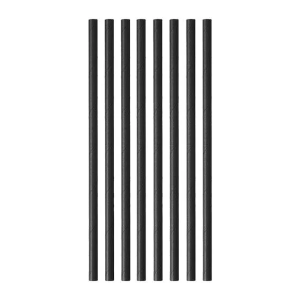 Paper straws black hygienic (Ø0.8 x 23 cm., 500 pcs.)