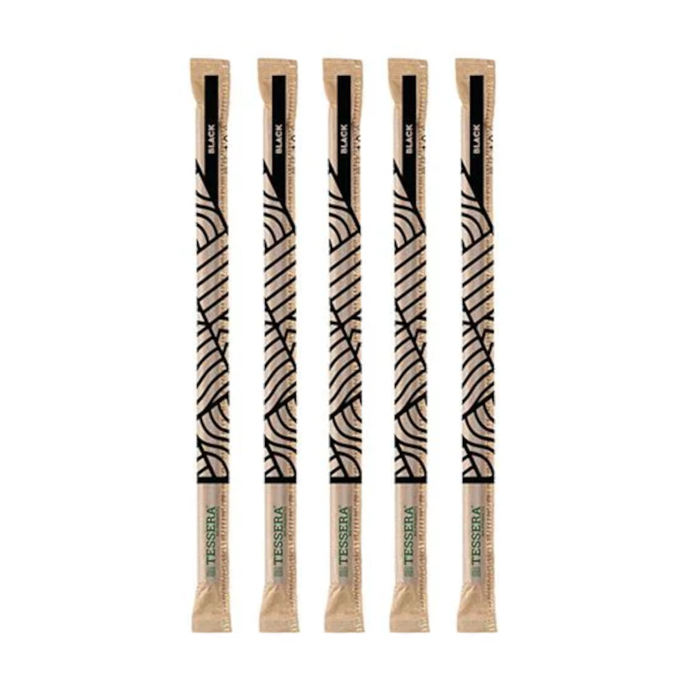 Paper straws black hygienic (Ø0.8 x 23 cm., 500 pcs.)