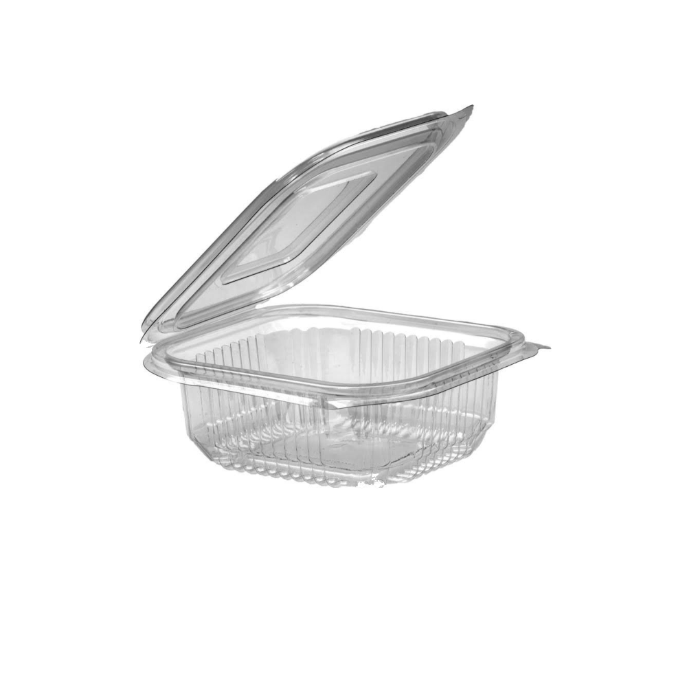 Vienkartinis indelis su dangteliu (12,5 x 12,5 x h6 cm., 500 ml., 100 vnt.)