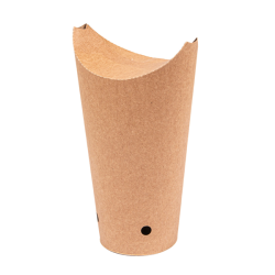 Vienkartinė dėžutė bulvytėms 480 ml. ruda, popierinė, 50 vnt.